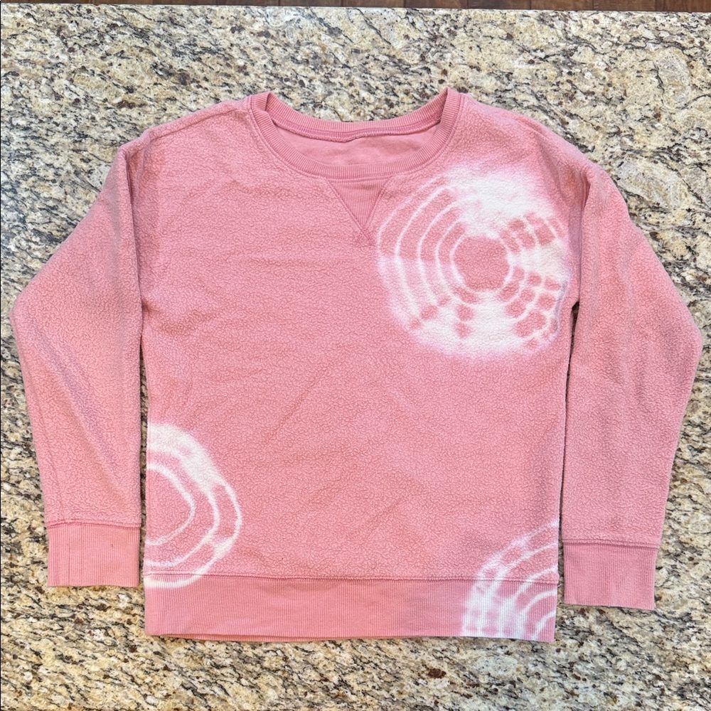 Justice Pink and White tie dye Patterned Kids Sweatshirt